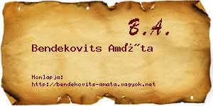 Bendekovits Amáta névjegykártya